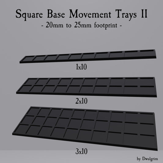 Square Base Movement Trays 2 Footprint Adapters 20-25mm
