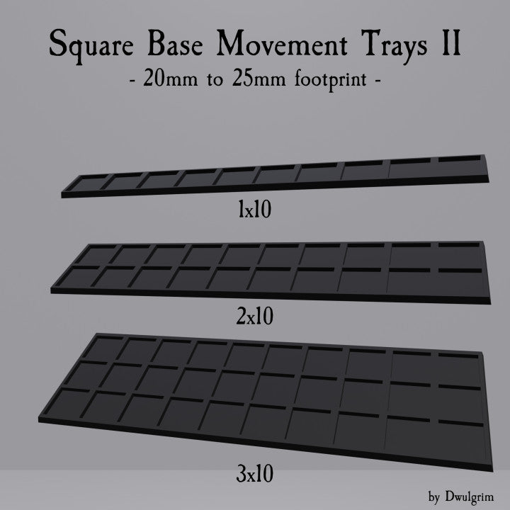 Square Base Movement Trays 2 Footprint Adapters 20-25mm