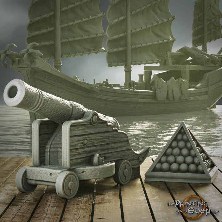 Cannon with Cannonballs